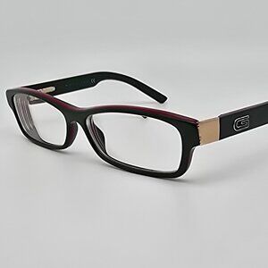 Gucci GG1525 PZ5 Green Red Rectangular Eyeglasses Frame w/ Flexhinge Italy 53mm